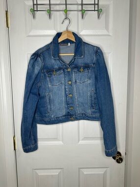 Mint Velvet Cropped Denim Jacket - Size Large